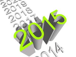 Conceptual 3D green 2015 year isoalted