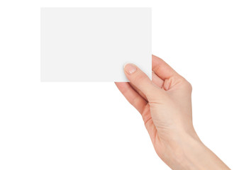 blank card in hand