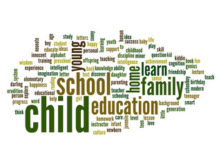 Conceptual  child education word cloud