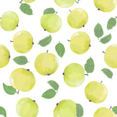 Pattern with green apples