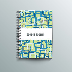 Notepad template with abstract background.