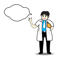 Vector illustration of Doctor man thinking