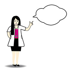 Vector illustration of Doctor woman thinking