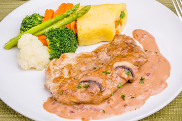 Steak and vegetables