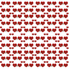 Chained Hearts Digital Collage Illustration