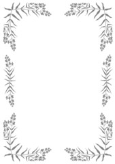 Grey frame with plant.