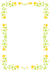 Frame with plant and orange flowers.