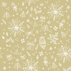 New Year Seamless Pattern 8 - obrazy, fototapety, plakaty