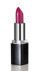 Red shiny lipstick isolated on white bacground