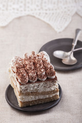 Tiramisu on a plate