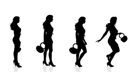 Vector silhouette of a woman.
