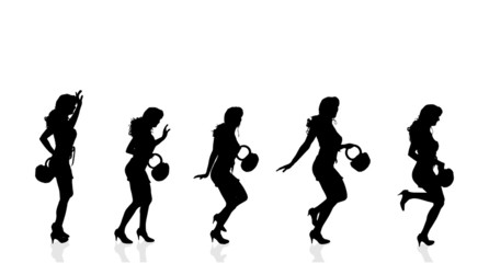 Vector silhouette of a woman.