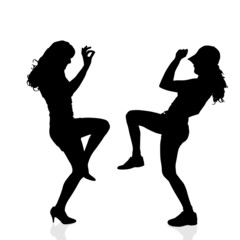 Vector silhouette of a woman.