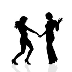 Vector silhouette of a woman.