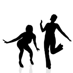 Vector silhouette of a woman.