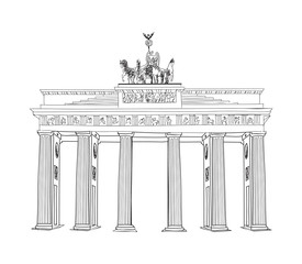 The Brandenburg gate, Berlin, germany. Famous building sketch © Terriana