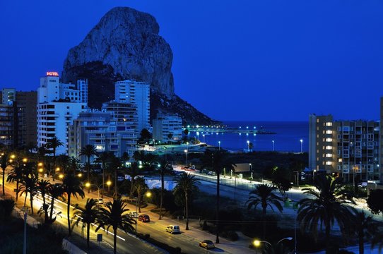 Aerial View of Calpe at night