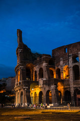 Colosseum at night in Rome, Italy