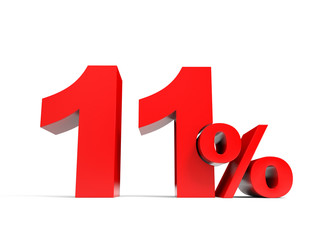 Red eleven percent off. Discount 11%.