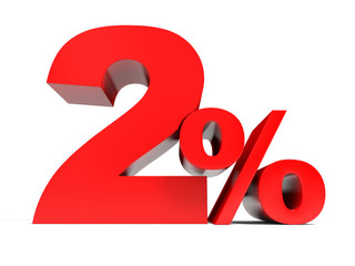 Red two percent off. Discount 2%.