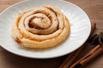 Cinnamon rolls on a plate,dessert