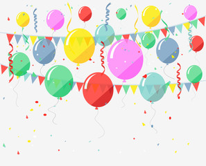 Birthday background with flying balloons
