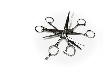 star shaped by hairdresser scissors