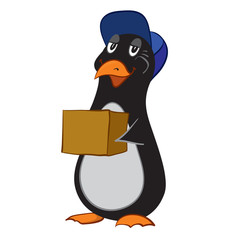 vector illustration of a cartoon penguin