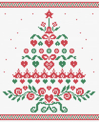 Christmas tree ornament vector seamless texture