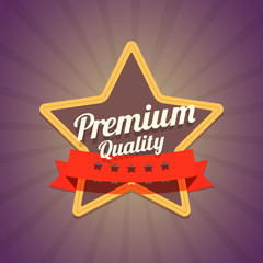 Badge with star and premium quality label.