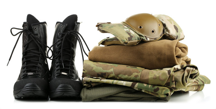 Army uniform, isolated on white