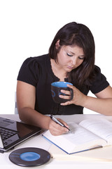 Obraz premium Beautiful Woman Working on her Laptop