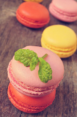macarons with different colors and flavors