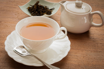 tea cup full of tea