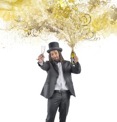 Golden new years eve