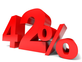 Red forty two percent off. Discount 42%.