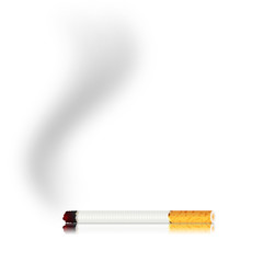 Sigaretta accesa con fumo