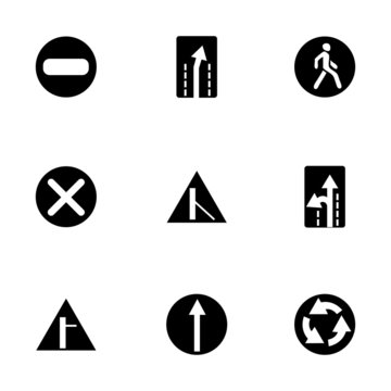 Vector road element icon set