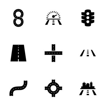 Vector road icon set