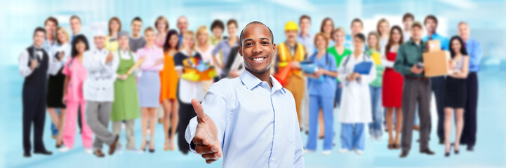 Obraz premium Businessmen and workers group. Team Working.