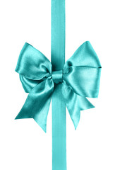 cyan bow photo made from silk