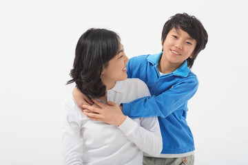 아시안 엄마와 아이