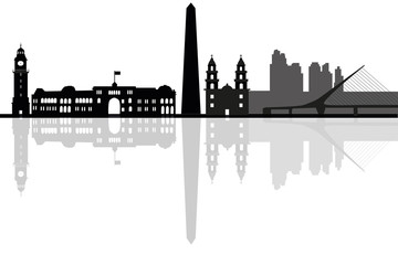 Buenos Aires city skyline silhouette. vector illustration