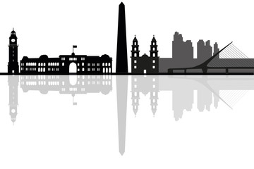 Naklejka premium Buenos Aires city skyline silhouette. vector illustration