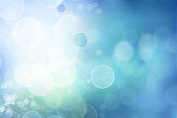 Abstract blue green and white circles bubbles background