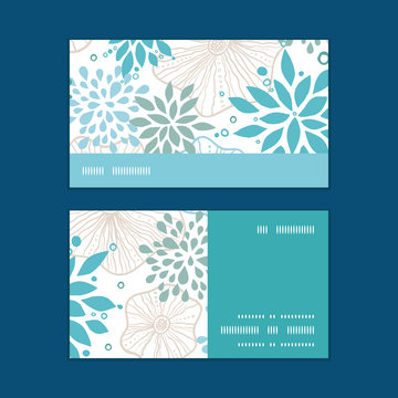 Vector blue and gray plants horizontal stripe frame pattern