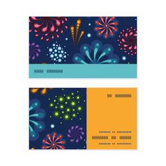 Vector holiday fireworks horizontal stripe frame pattern