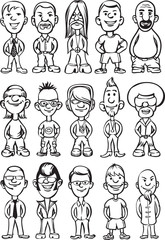whiteboard drawing - cartoon avatar people