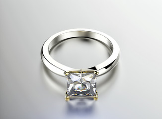 Golden  Ring with Diamond. Jewelry background