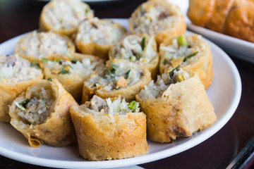 Spring Rolls Snacks with thai vermicelli.